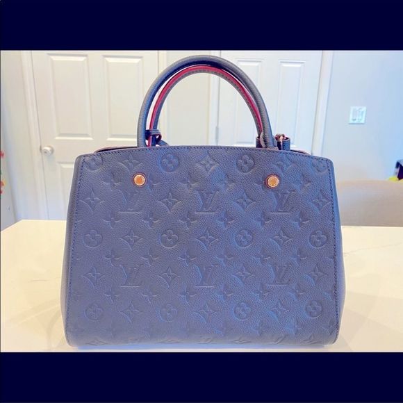 Louis Vuitton Montaigne Empreinte MM Marine Rouge - Picture 3 of 8